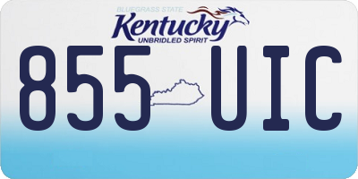 KY license plate 855UIC