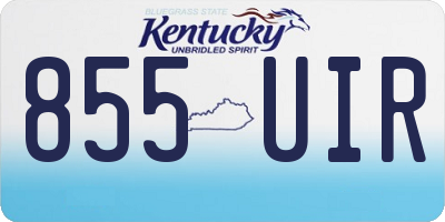KY license plate 855UIR