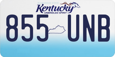 KY license plate 855UNB