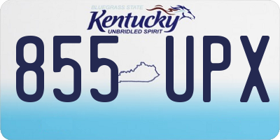 KY license plate 855UPX