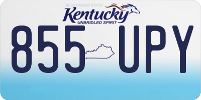 KY license plate 855UPY