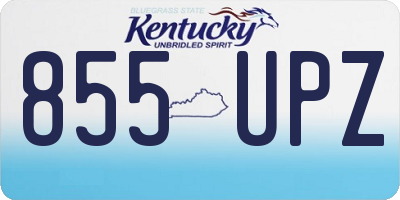 KY license plate 855UPZ