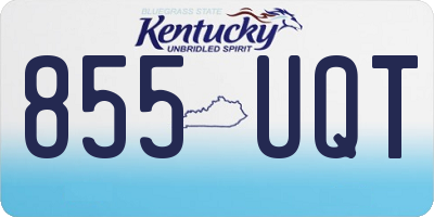 KY license plate 855UQT