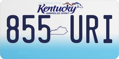 KY license plate 855URI