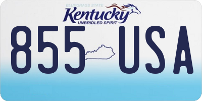 KY license plate 855USA