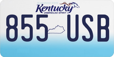 KY license plate 855USB