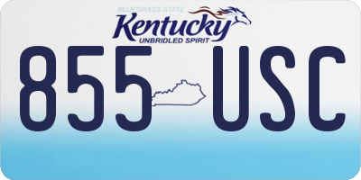 KY license plate 855USC
