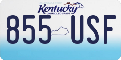 KY license plate 855USF