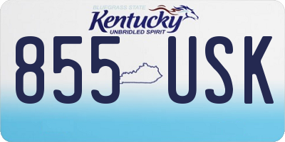KY license plate 855USK