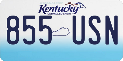 KY license plate 855USN