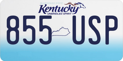 KY license plate 855USP