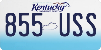 KY license plate 855USS