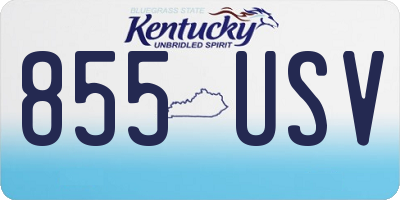KY license plate 855USV