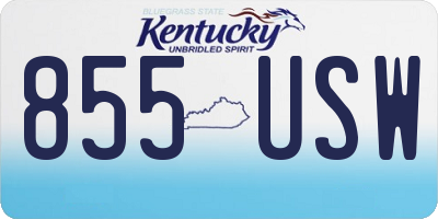 KY license plate 855USW