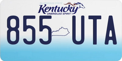 KY license plate 855UTA
