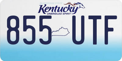 KY license plate 855UTF