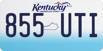 KY license plate 855UTI