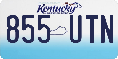 KY license plate 855UTN