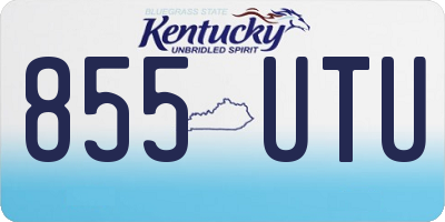 KY license plate 855UTU