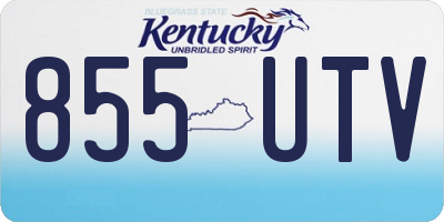 KY license plate 855UTV