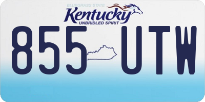 KY license plate 855UTW