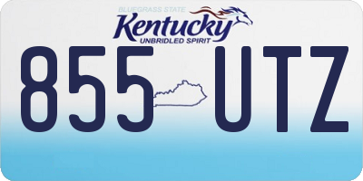 KY license plate 855UTZ