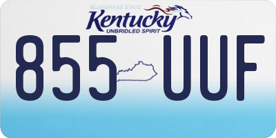 KY license plate 855UUF