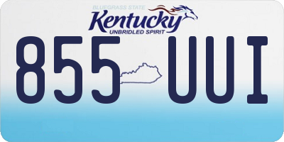 KY license plate 855UUI
