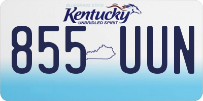 KY license plate 855UUN