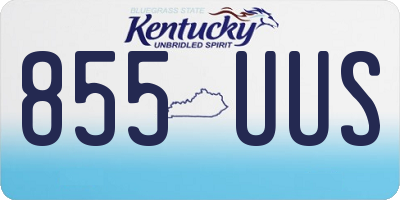 KY license plate 855UUS