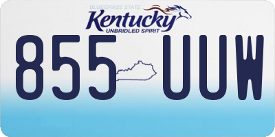 KY license plate 855UUW