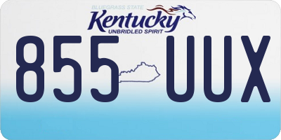 KY license plate 855UUX