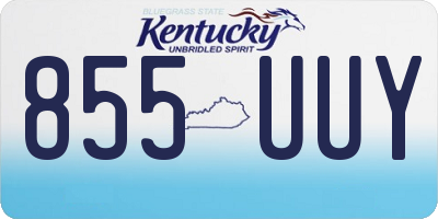 KY license plate 855UUY