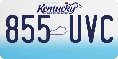 KY license plate 855UVC
