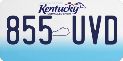 KY license plate 855UVD