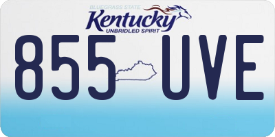 KY license plate 855UVE