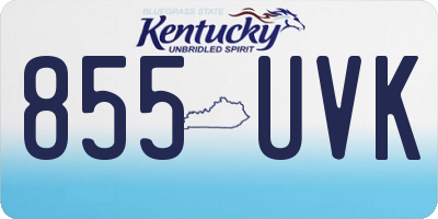 KY license plate 855UVK