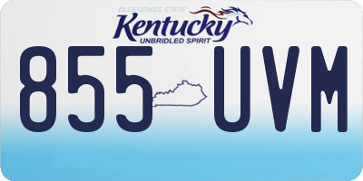 KY license plate 855UVM