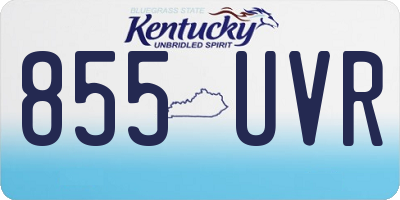 KY license plate 855UVR