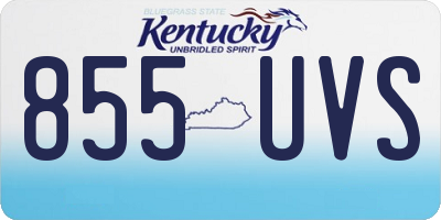 KY license plate 855UVS