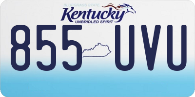 KY license plate 855UVU