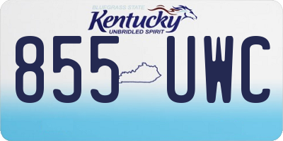 KY license plate 855UWC