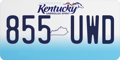 KY license plate 855UWD