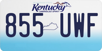 KY license plate 855UWF