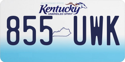 KY license plate 855UWK