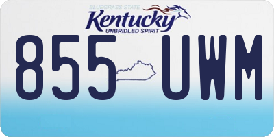 KY license plate 855UWM