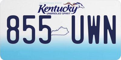 KY license plate 855UWN