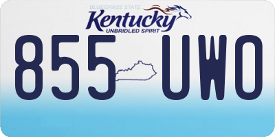 KY license plate 855UWO