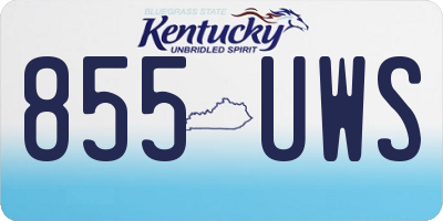 KY license plate 855UWS