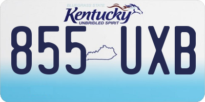 KY license plate 855UXB